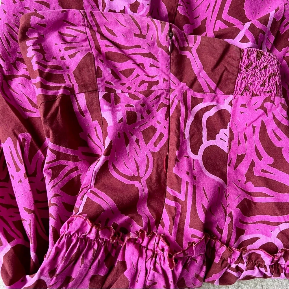 ANTHROPOLOGIE MARIMEKKO Floral Ruffled Drop Waist Strapless Dress—SZ. 4